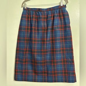 Pendleton Skirt Womens  Pencil Virgin Wool Made USA Vintage 80s size 16